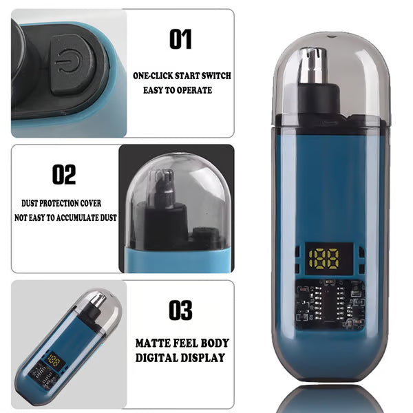 šāāļø Say goodbye to embarrassing exposed nose hairs! This ultimate 2-in-1 nose hair trimmer trims nose hairs in just 1 second without pinching your skin, giving you peace of mind all day long. A must-have for men!