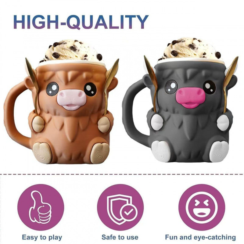Limited Time Christmas Offer ⏰|Cow Ice Cream Pint Holder Dual Spoon Sockets