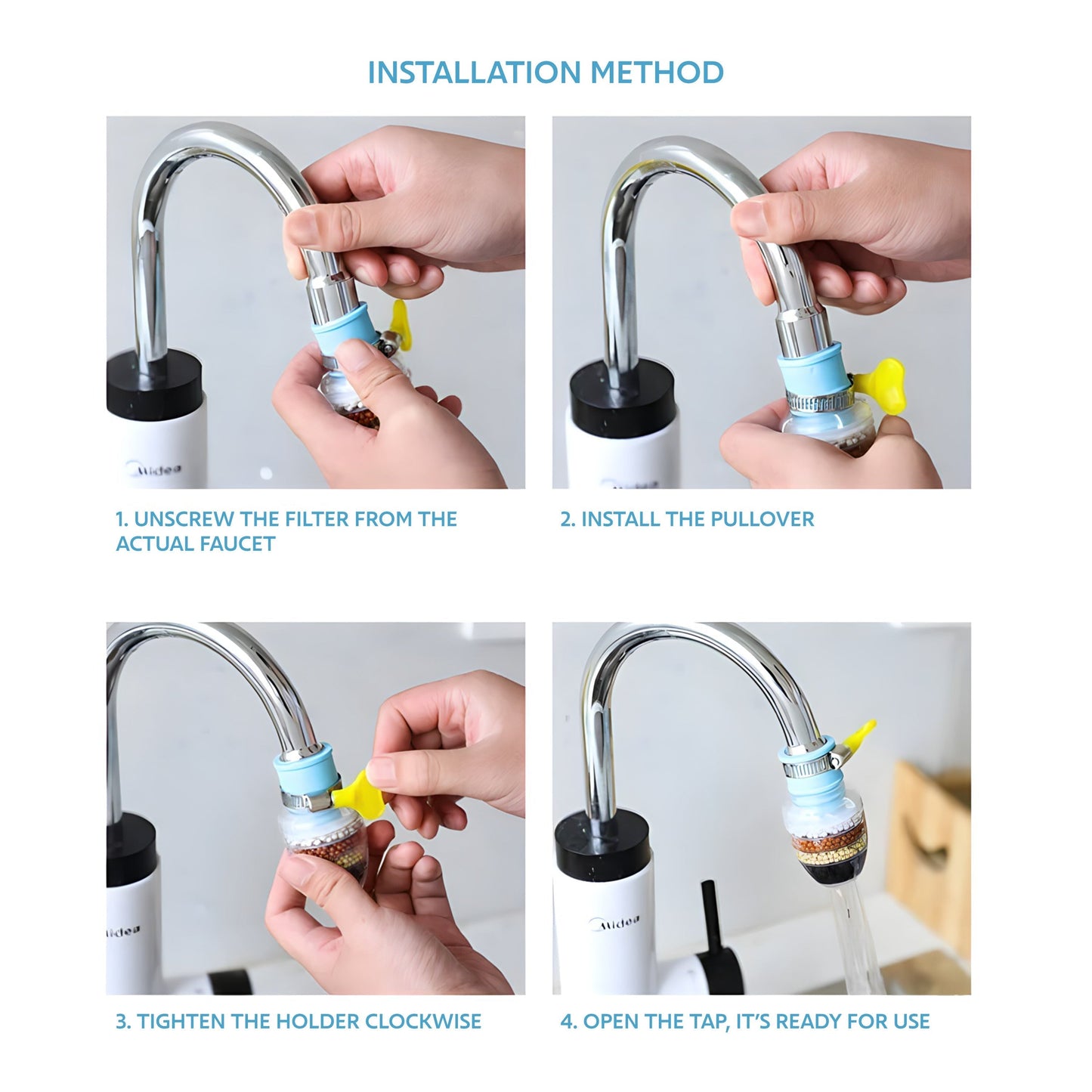 🔥Telescopic rotating faucet splash-proof head kitchen water purifier filter with medical stone water-saving shower artifact🔥