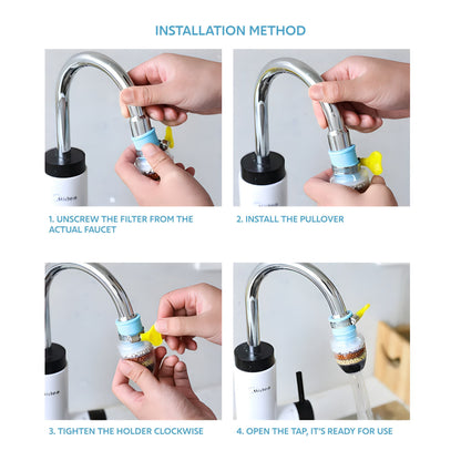 🔥Telescopic rotating faucet splash-proof head kitchen water purifier filter with medical stone water-saving shower artifact🔥
