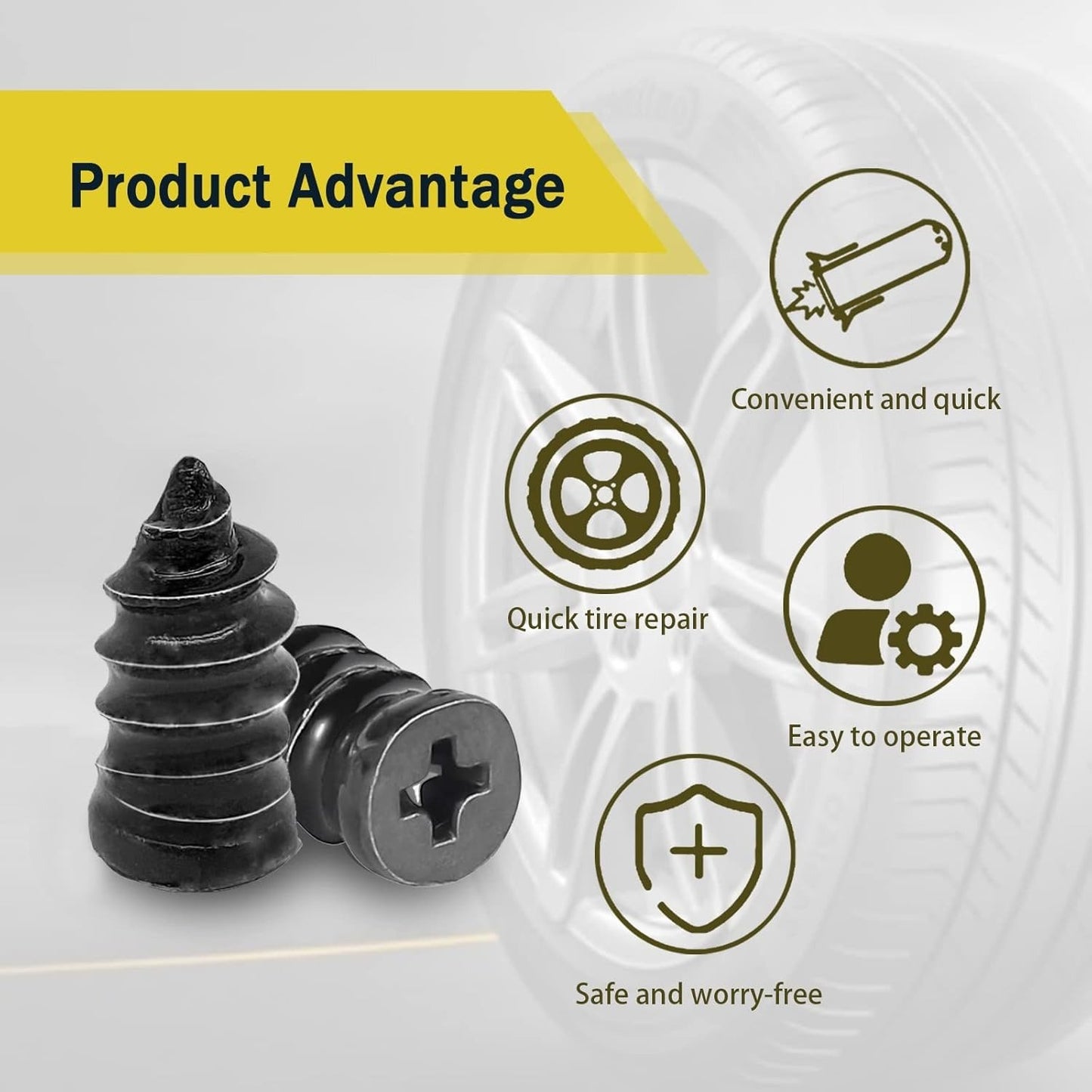 ⏳ LIMITED TIME OFFER | 60PCS Tire Repair Rubber Nails Kit✨