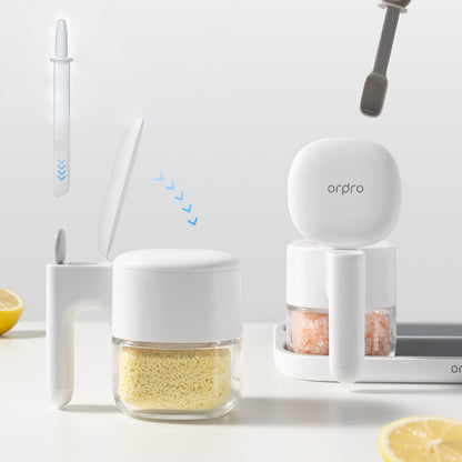Self-Opening Spice Jar Set 🧂 | High quality kitchen Storage Tray &amp; Seasoning Container