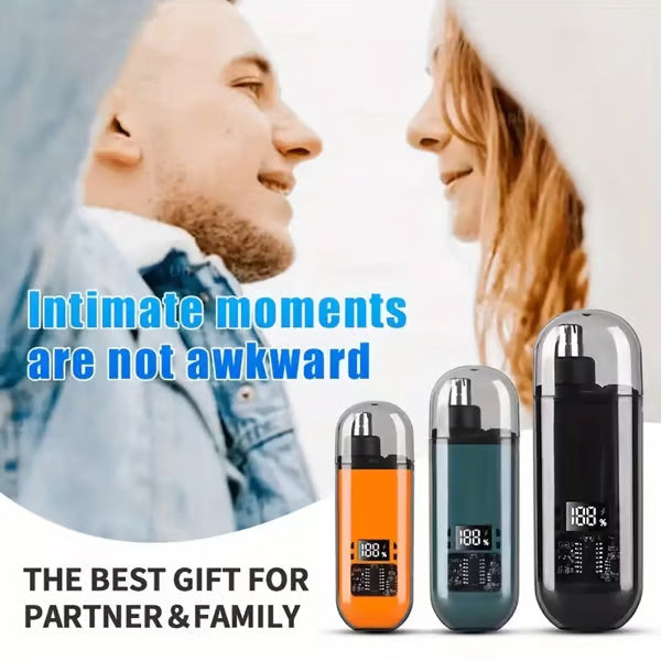 💇‍♂️ Say goodbye to embarrassing exposed nose hairs! This ultimate 2-in-1 nose hair trimmer trims nose hairs in just 1 second without pinching your skin, giving you peace of mind all day long. A must-have for men!