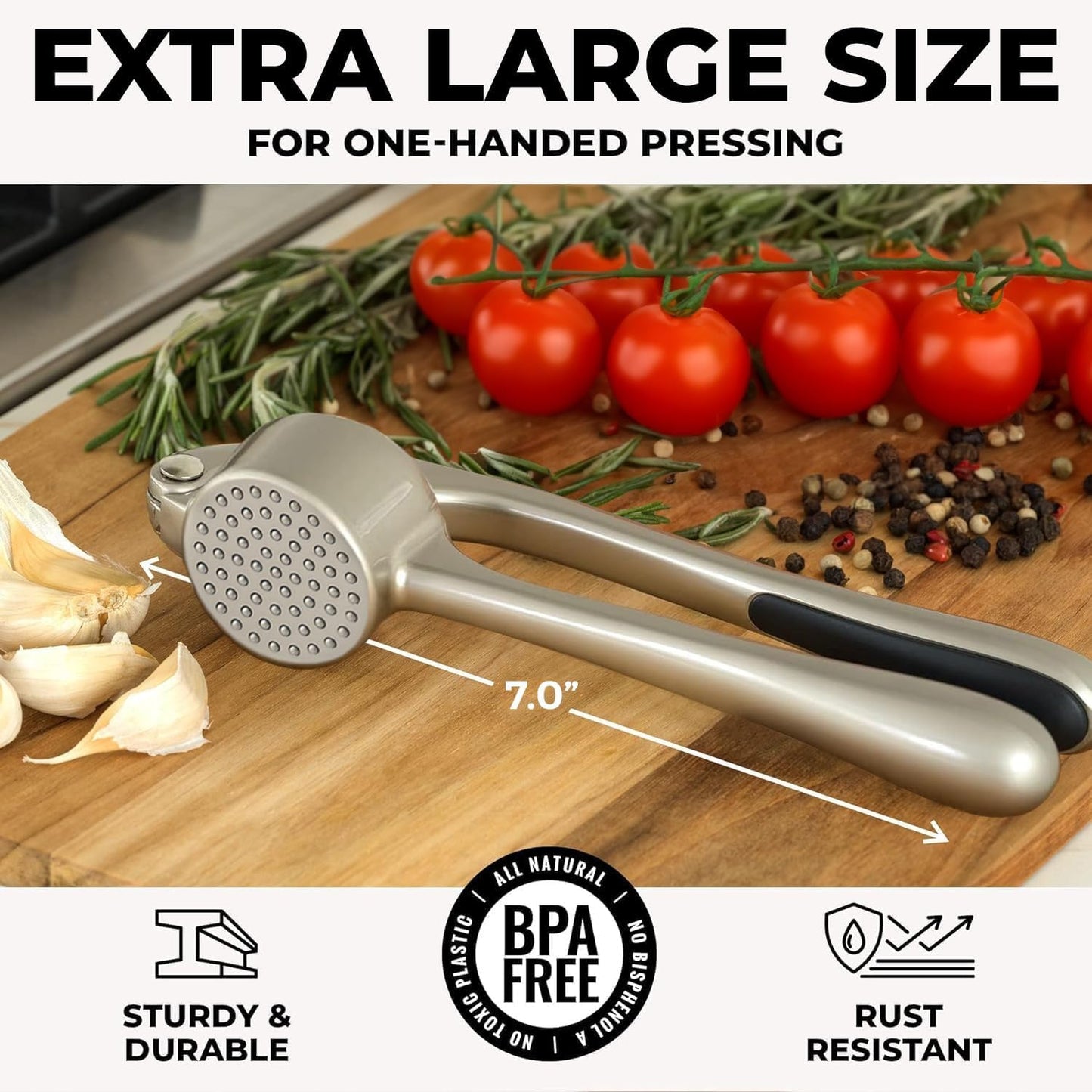 KLENIMORE ™ 🧄Premium Garlic Press Set - Rust Proof & Dishwasher Safe Professional Garlic Mincer Tool 🧄