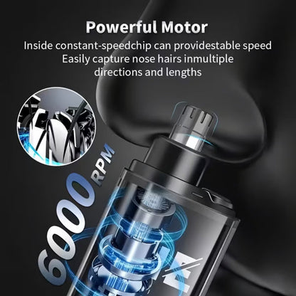 💇‍♂️ Say goodbye to embarrassing exposed nose hairs! This ultimate 2-in-1 nose hair trimmer trims nose hairs in just 1 second without pinching your skin, giving you peace of mind all day long. A must-have for men!