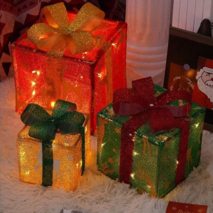 (🌲Early Christmas Sale- 49% OFF)Set of 3 Christmas Lighted Gift Boxes