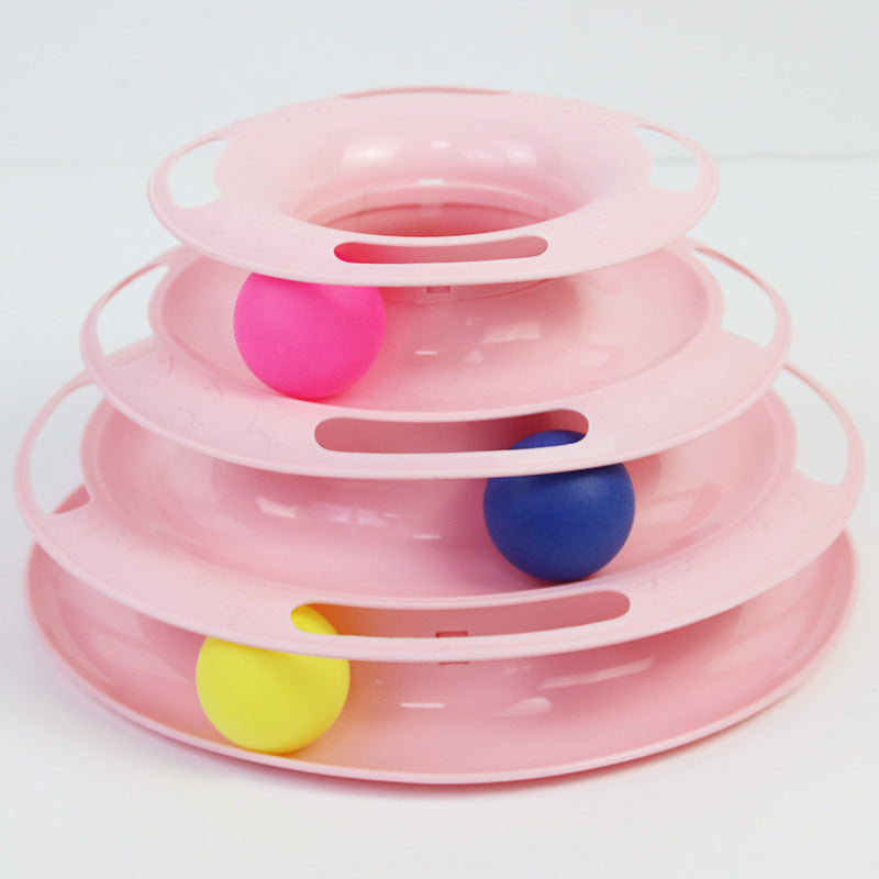 Tower of Tracks 3-Level Cat Track Toy with 3 Balls🤍🐱💙✨ Interactive Toy for Indoor Cats