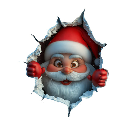"Santa's Breaking In!" Christmas Wall Sticker 🎅 Funny Holiday Decor for Home 🎄