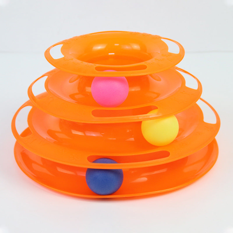 Tower of Tracks 3-Level Cat Track Toy with 3 Balls🤍🐱💙✨ Interactive Toy for Indoor Cats