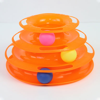 Tower of Tracks 3-Level Cat Track Toy with 3 Balls🤍🐱💙✨ Interactive Toy for Indoor Cats