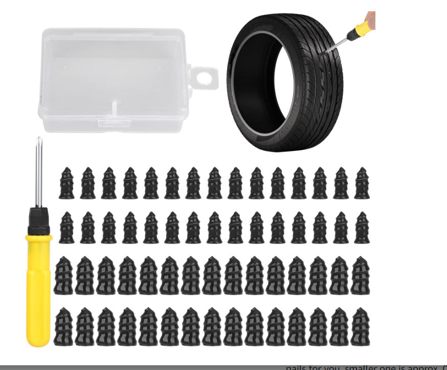 ⏳ LIMITED TIME OFFER | 60PCS Tire Repair Rubber Nails Kit✨