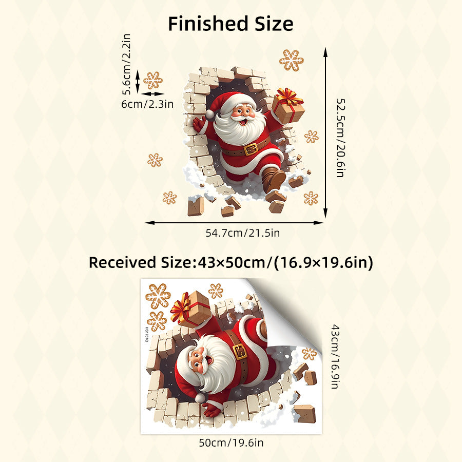 "Santa's Breaking In!" Christmas Wall Sticker 🎅 Funny Holiday Decor for Home 🎄