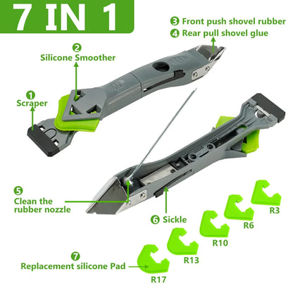 🔥 LIMITED DEAL! 🔥🛠️ 7-in-1  Silicone Spatula - Multi-Purpose Caulk Remover & Squeegee