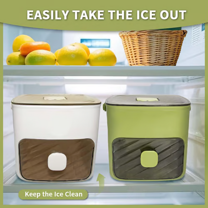 🔥Portable push-type ice tray ice cube mold ice box home double layer with drawer ice maker🔥