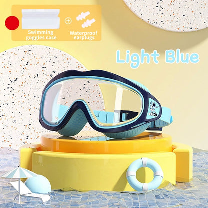 HD children's large frame waterproof and anti-fog swimming goggles