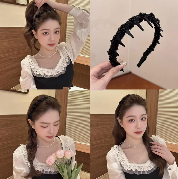 🔥🔥Pretty Black Beaded Everyday Headband🔥🔥