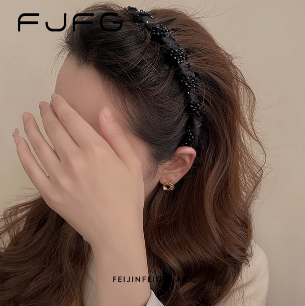 🔥🔥Pretty Black Beaded Everyday Headband🔥🔥