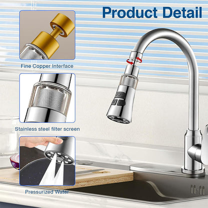 🔥360° rotating kitchen faucet filter extender anti-splash artifact mouth tap water purification universal universal household universal🔥